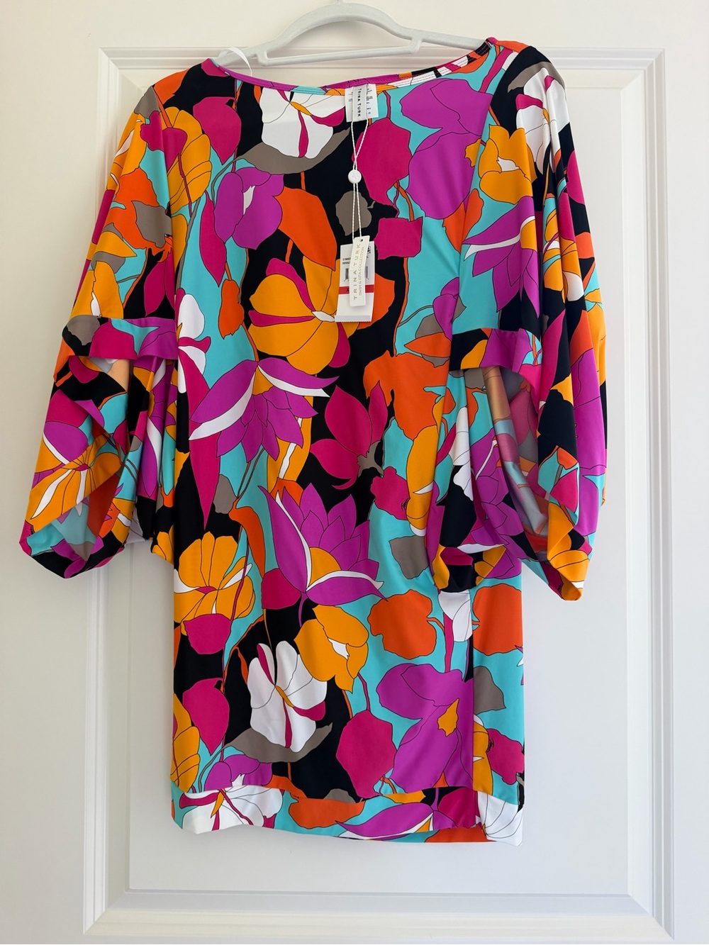 Trina Turk Floral Mini Dress - Pink, Orange, Turquoise, Black